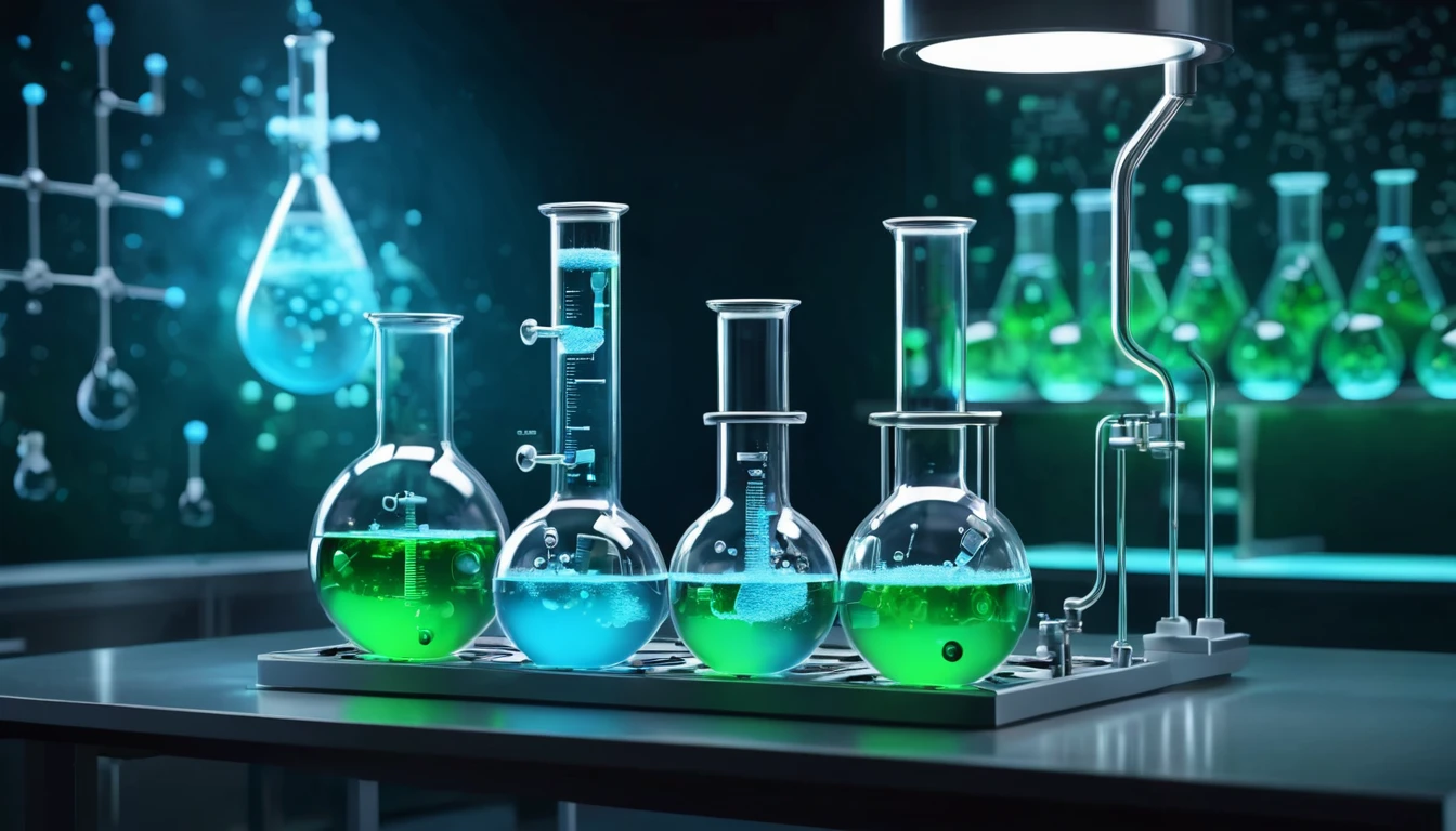 Acetanil: Jelentése, fogalma és részletes magyarázata Kémiai laboratórium, különböző színű folyadékokkal teli üvegek.