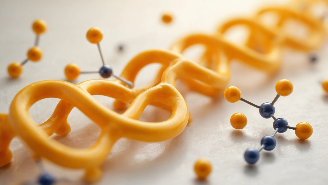 Citromsav molekulák és szénhidrátok lebontásához kapcsolódó struktúrák.