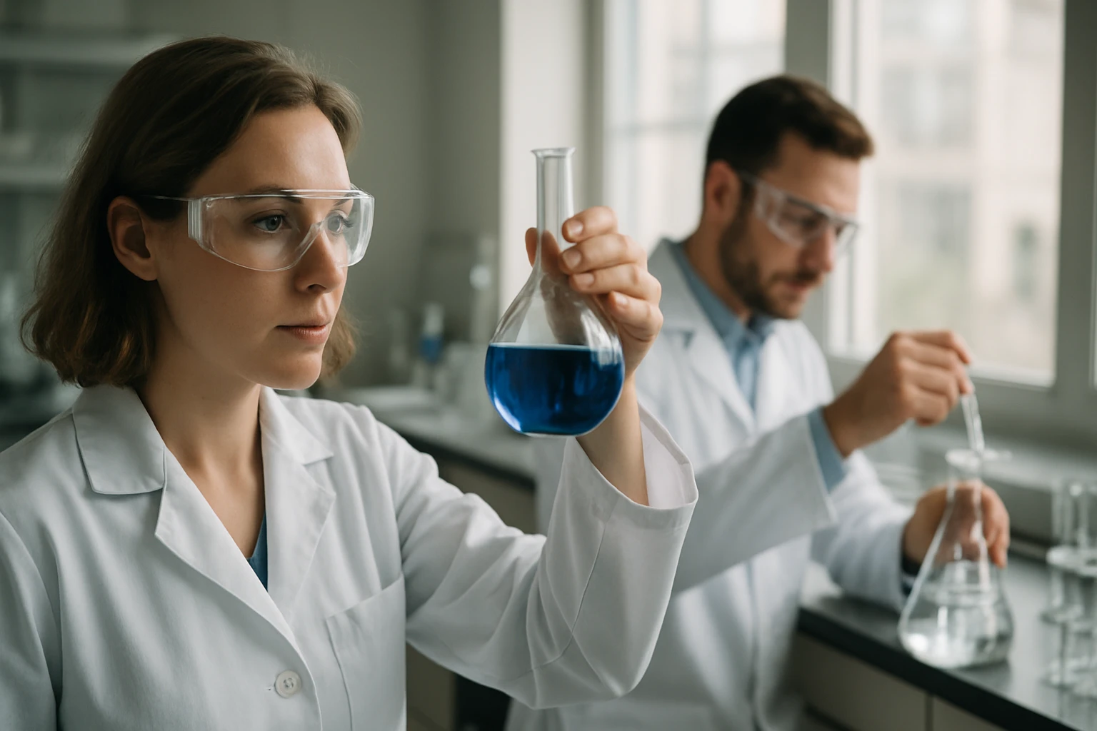 Kémiai kísérlet, benzoilaminoecetsav vizsgálata laboratóriumban