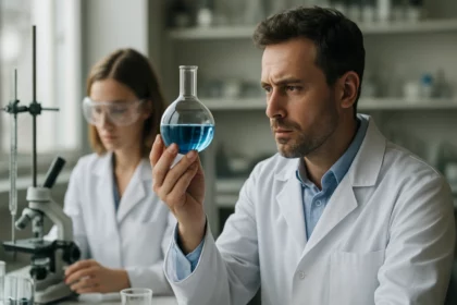 Kémikusok laboratóriumban, Bergius-eljárás elemzése