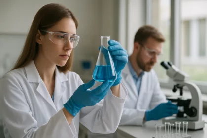 Kémikus laboratóriumban béta-amino-gamma-fenil-propionsavat vizsgálva