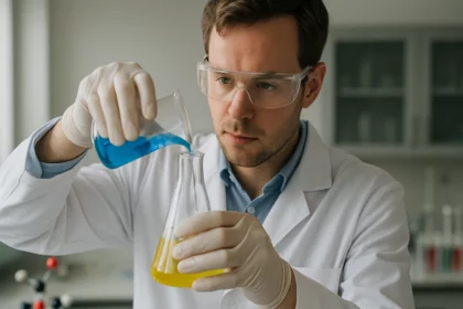 Laboratóriumi kísérlet a bázisos ólom-karbonáttal