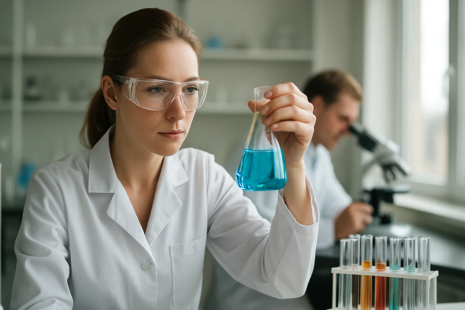 Kémikus a laborban biokioldás kutatásával foglalkozik.