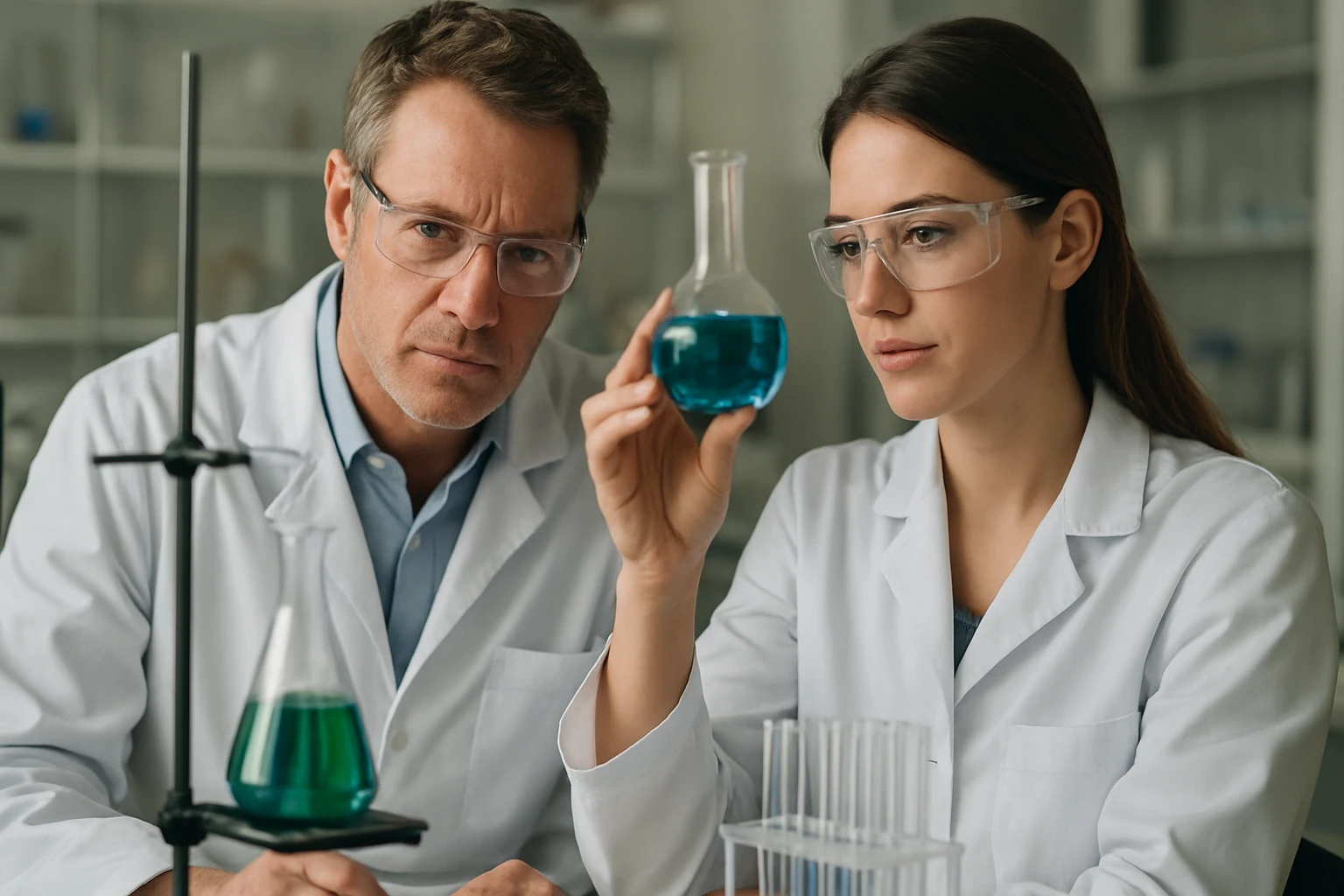 A bór-karbid képlete, tulajdonságai és ipari alkalmazásai Két tudós laboratóriumban bór-karbidot vizsgál