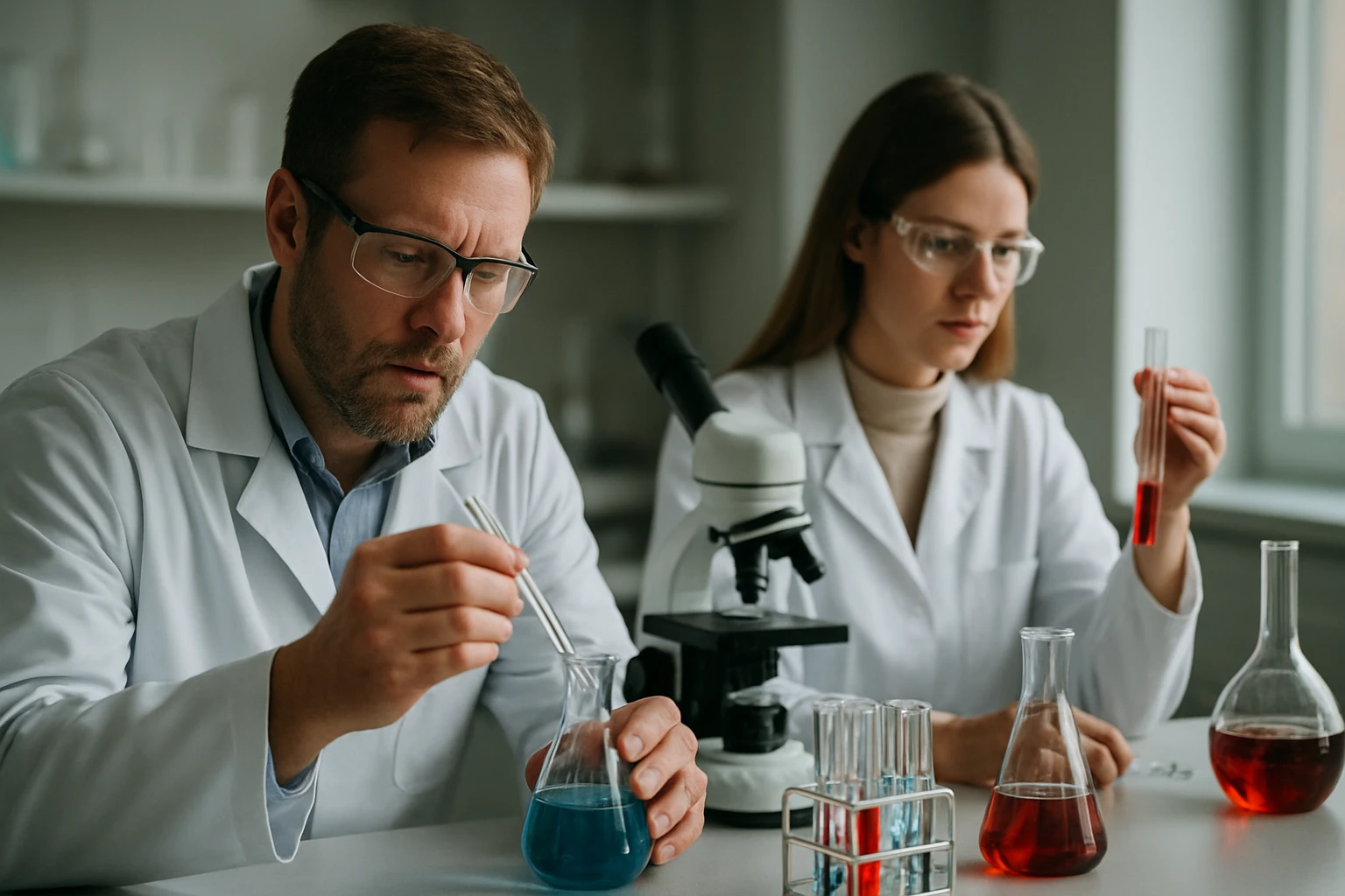 Kémiai kísérlet a brómozás reakciómechanizmusának vizsgálatára laboratóriumban.