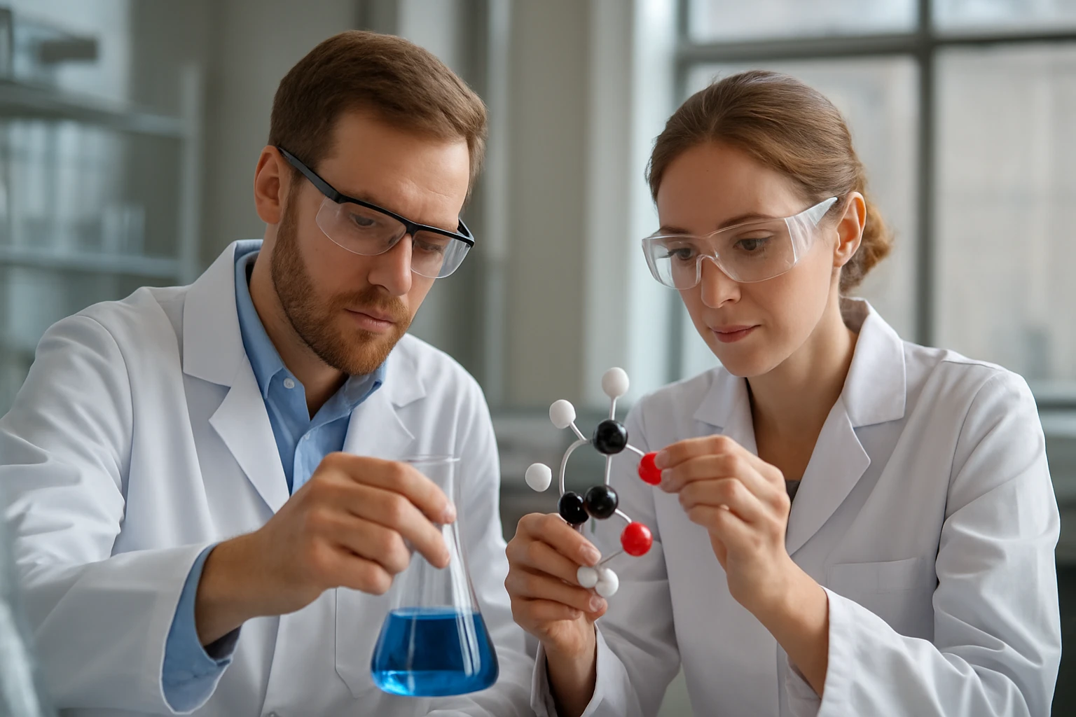 Két kutató laboratóriumban gázolaj CFPP kísérletet végez.