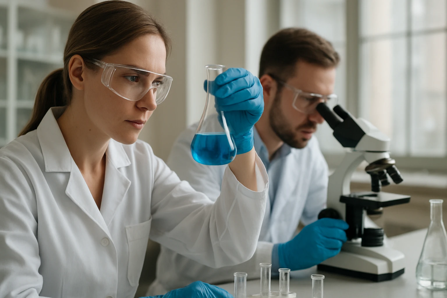 Kémiai laboratóriumi kísérlet dikálium-szulfiddal