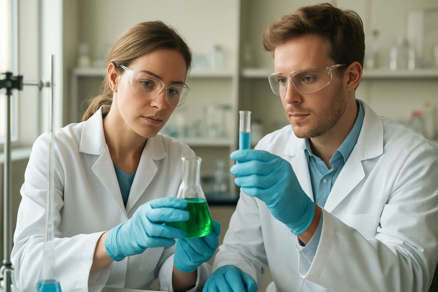 A disztektikus keverék jelentése és részletes magyarázata Két tudós laboratóriumban disztektikus keverékekkel kísérletezik.