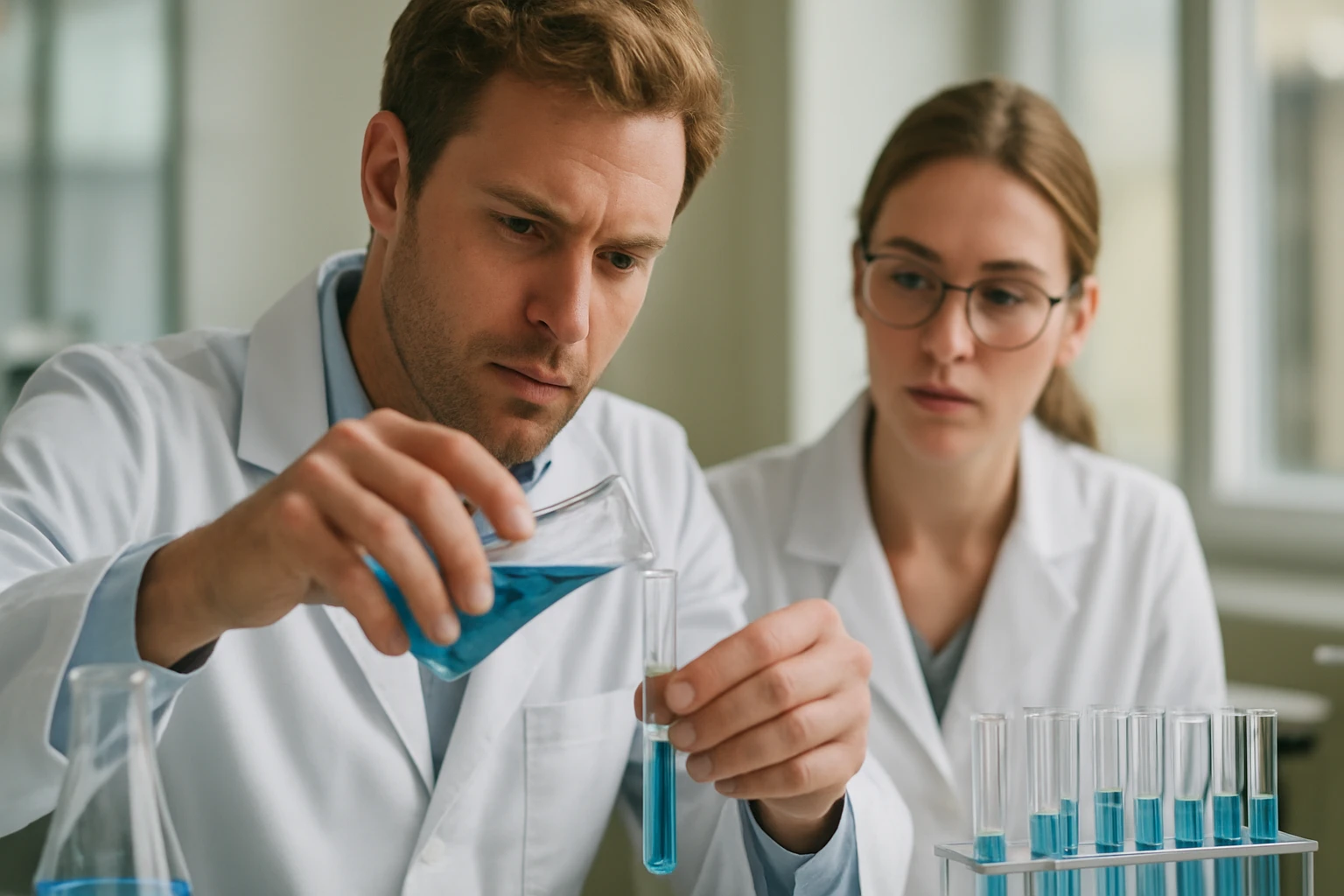 Az elektrokémiai feszültségi sor: felépítés és alkalmazás Két kutató elektrokémiai kísérletet végez laboratóriumban.