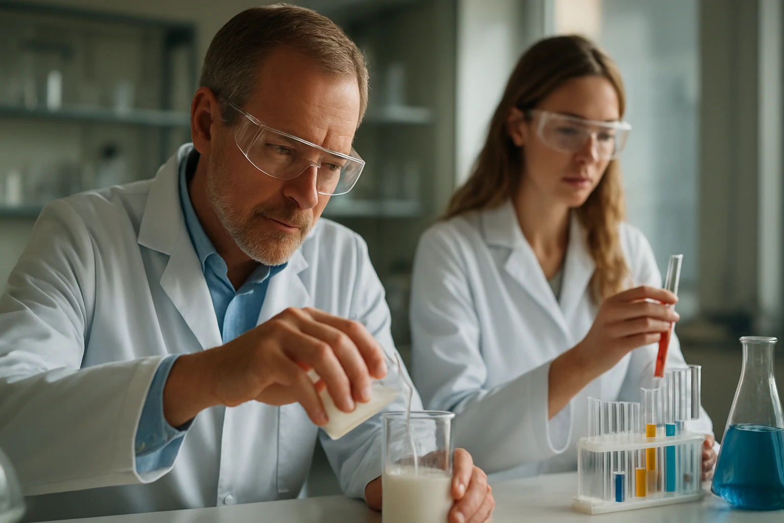 Kémiai kísérlet elektrometallurgia laboratóriumban