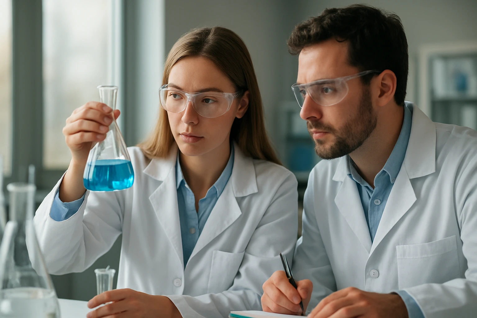 Fluorapatit: Képlete, Tulajdonságai és Előfordulása Kémiai kísérlet fluorapatittal dolgozó kutatók laboratóriumban