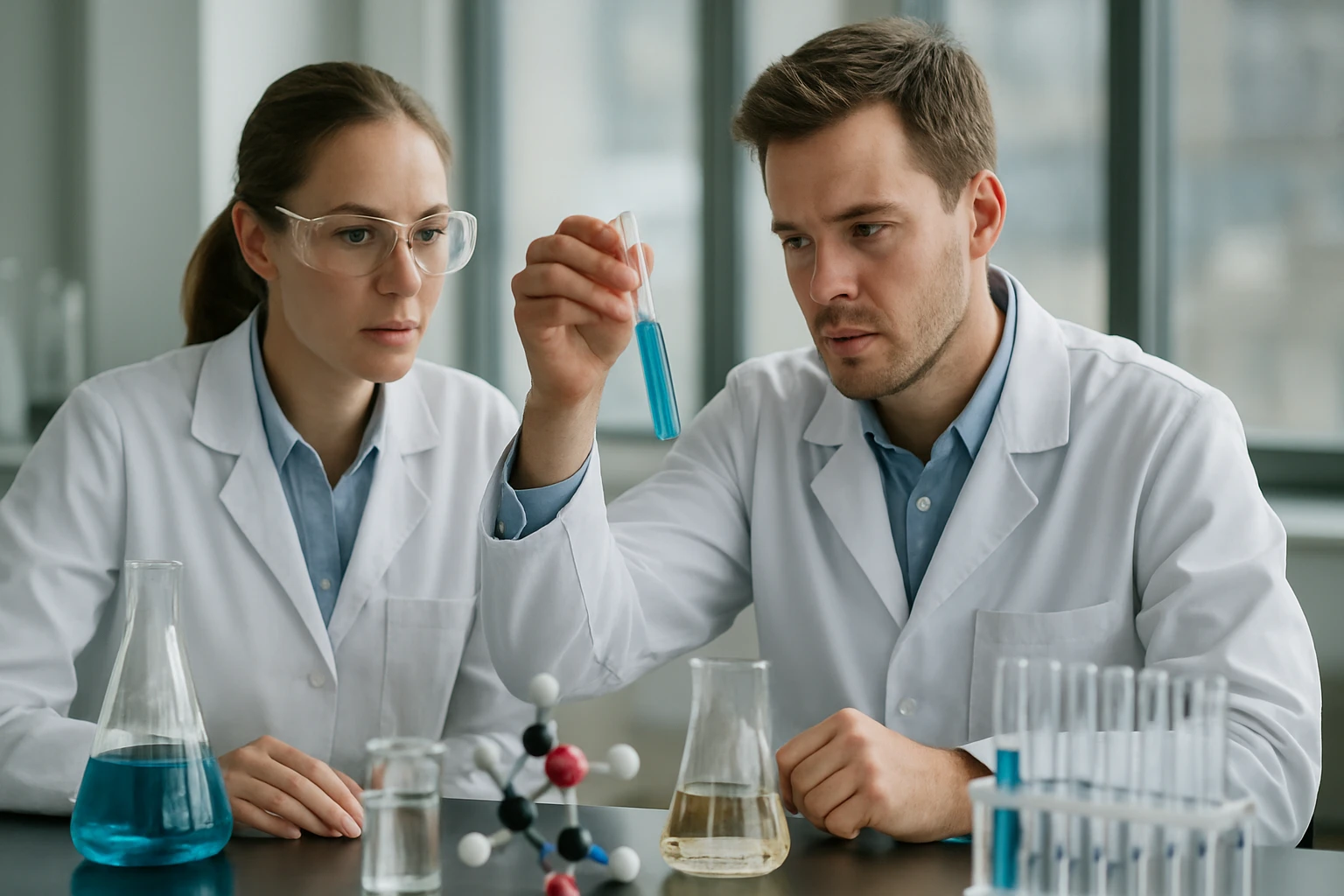 Két kutató laboratóriumban fluxionális molekulák vizsgálatánál