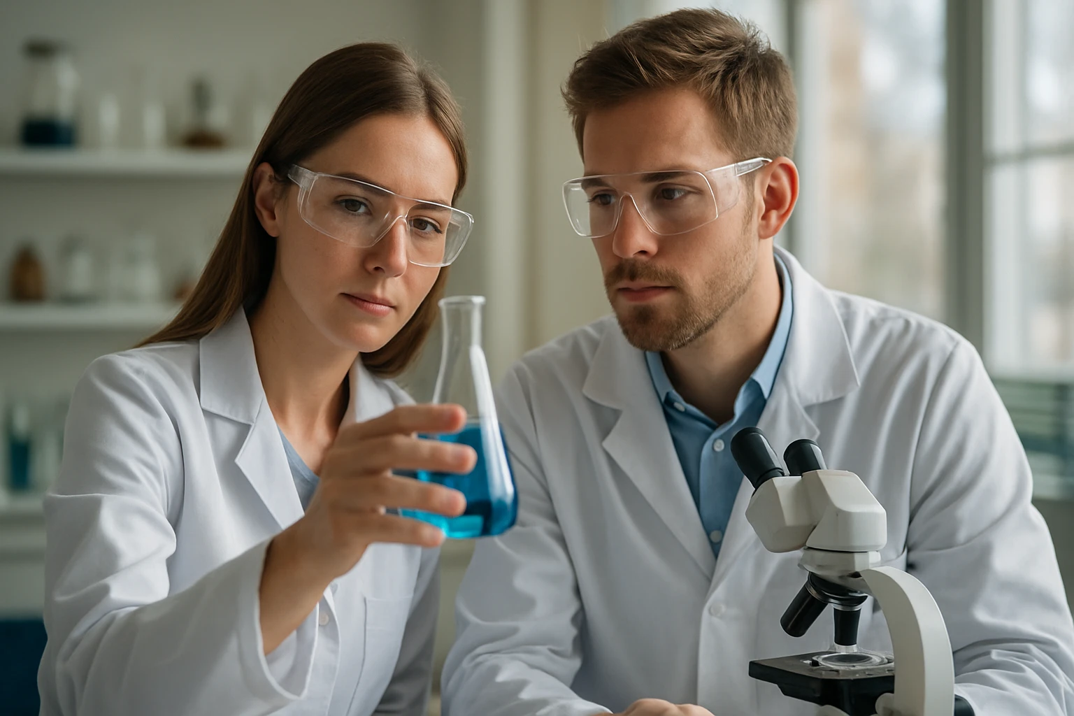 Kémikusok elemzik a gadolínium tulajdonságait laboratóriumban.