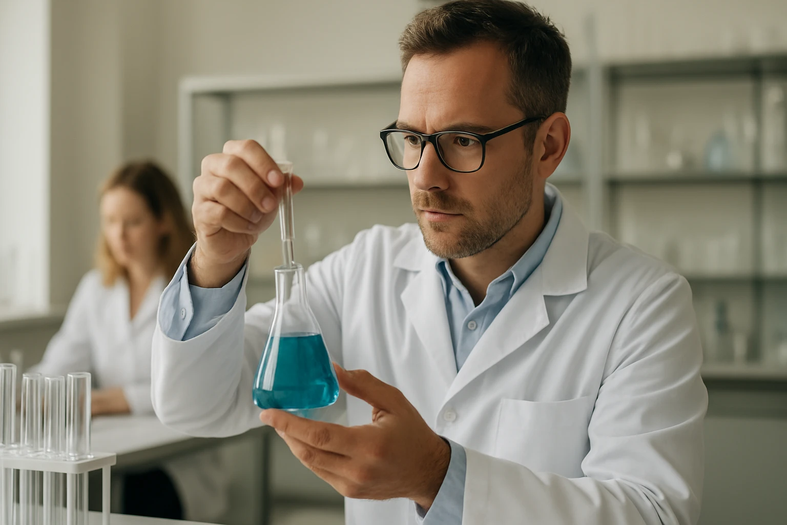 Kémikus laboratóriumban, γ-ketokarbonsavakat vizsgálva