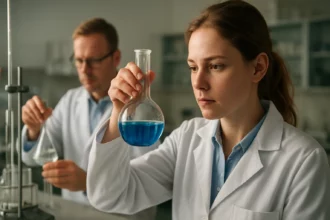 Cirkónium-dioxid laboratóriumi kutatás közben