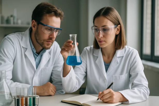 Két tudós laboratóriumban: kovalens organikus vázanyagok elemzése