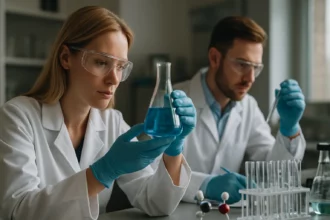 Kémiai laboratóriumi kutatás, dikálium-diszulfit elemzése