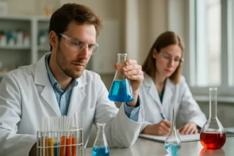 Laboratóriumi kísérlet, dinitrofluorbenzol elemzése