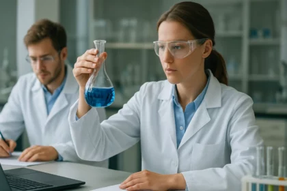 Kémikus laboratóriumban elsőrendű szénatommá kapcsolódó anyagokat vizsgálva.