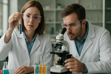 Kémiai laboratóriumi kísérlet királis molekulákkal