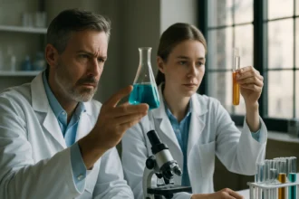 Kémikusok félacetálokat tanulmányoznak laboratóriumban.