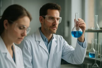 Kémikusok brine vizsgálata laboratóriumban