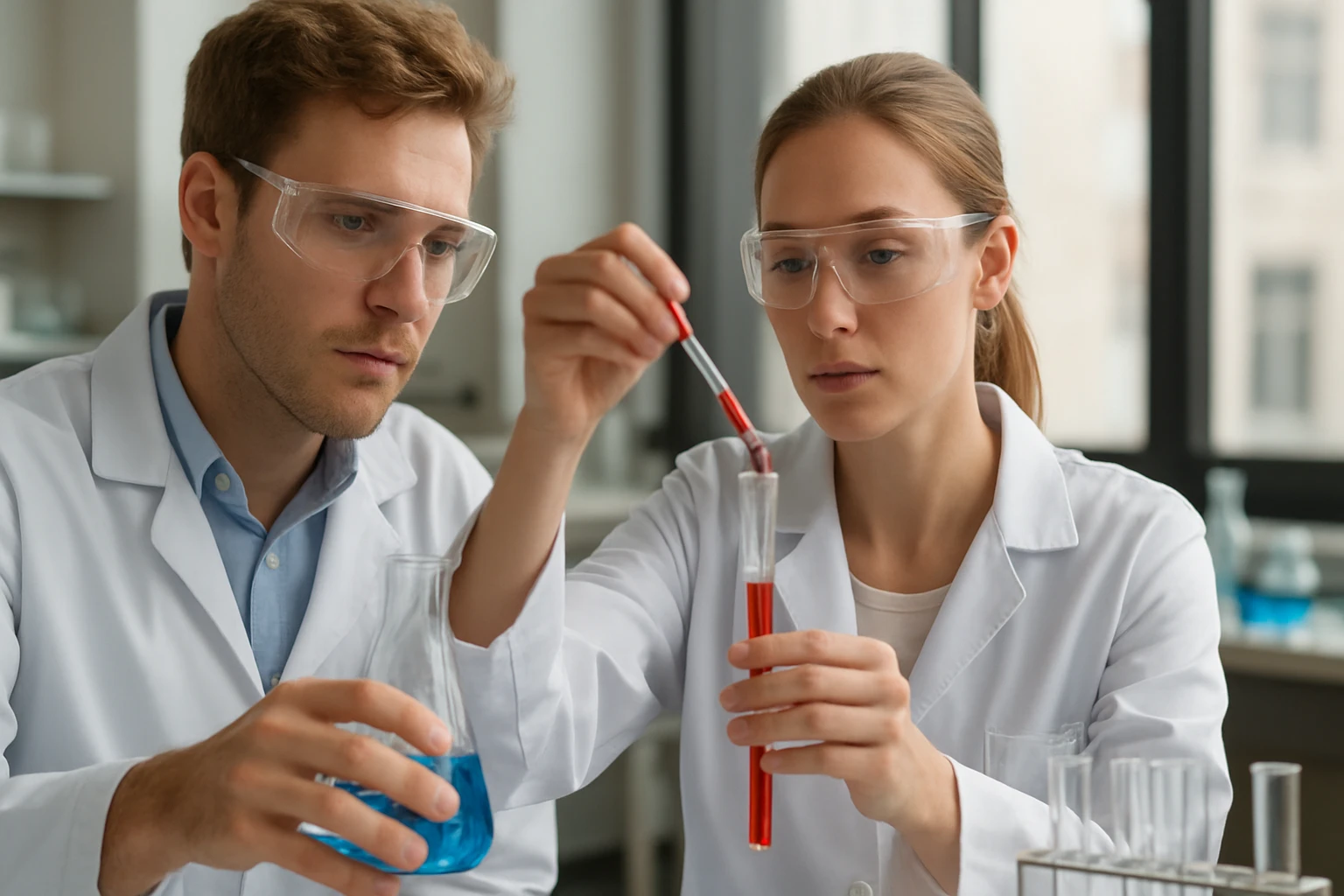 Fémkezelési eljárások célja és módszerei: Kéregedzés bemutatása Két kutató laboratóriumban fémkezelési eljárással kapcsolatos kísérletet végez.