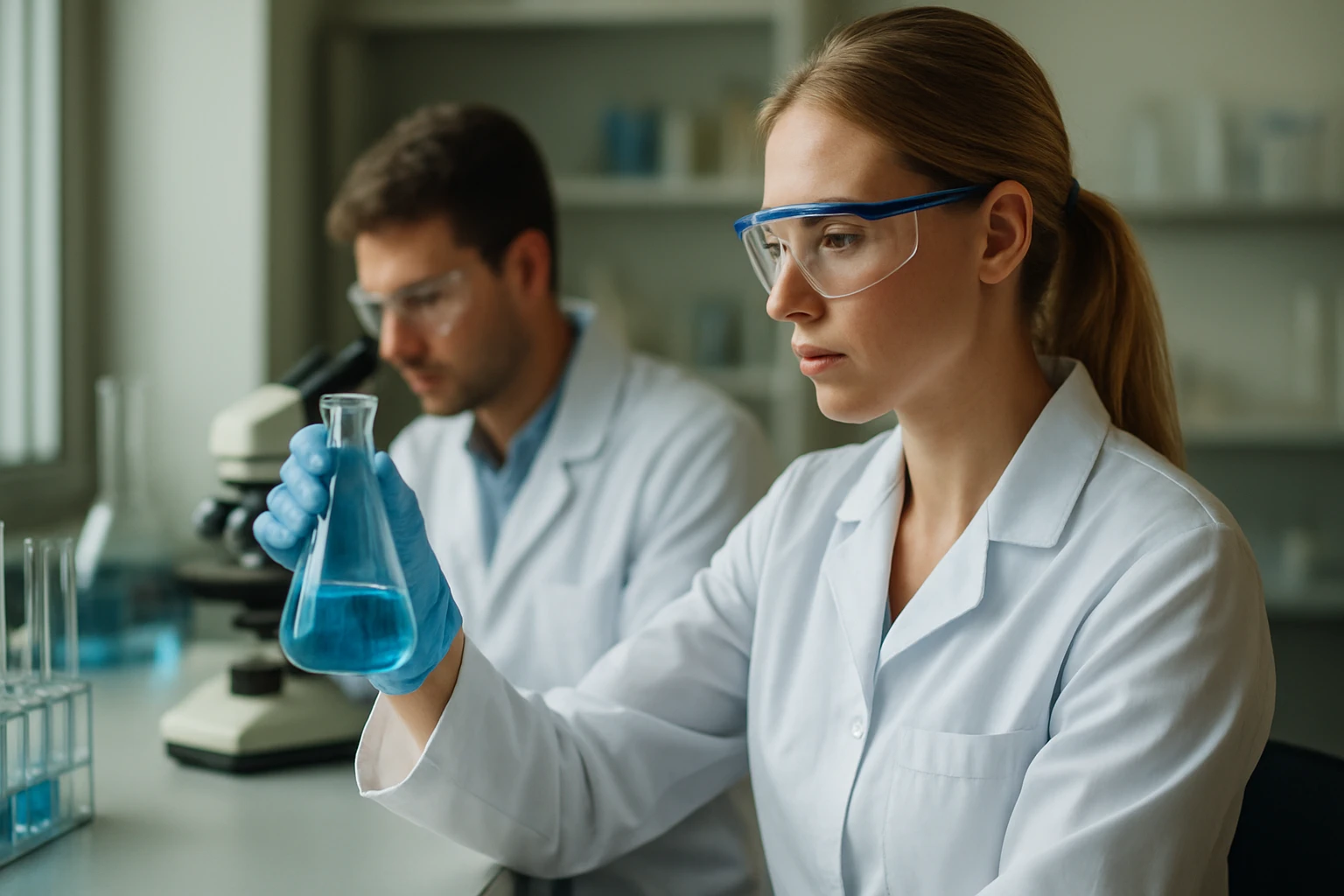 Kémiai kísérlet hidrogén-bromid előállítására laboratóriumban.