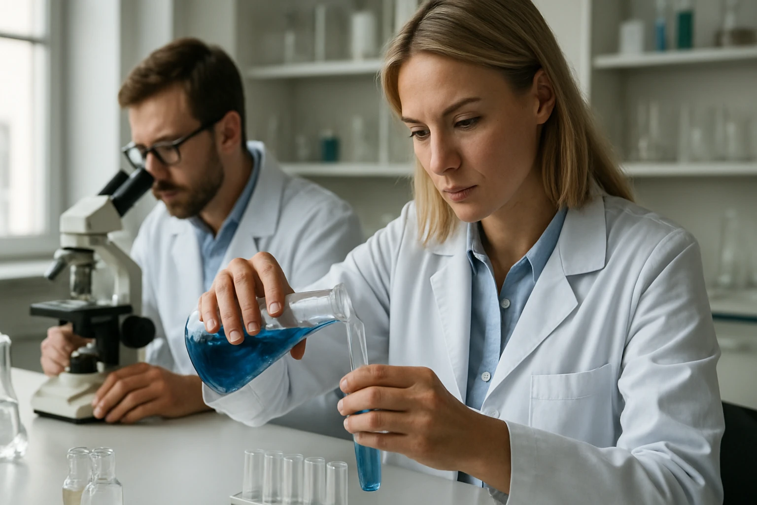 Kémiai kísérlet hidroxi-bifenil vegyülettel laboratóriumban