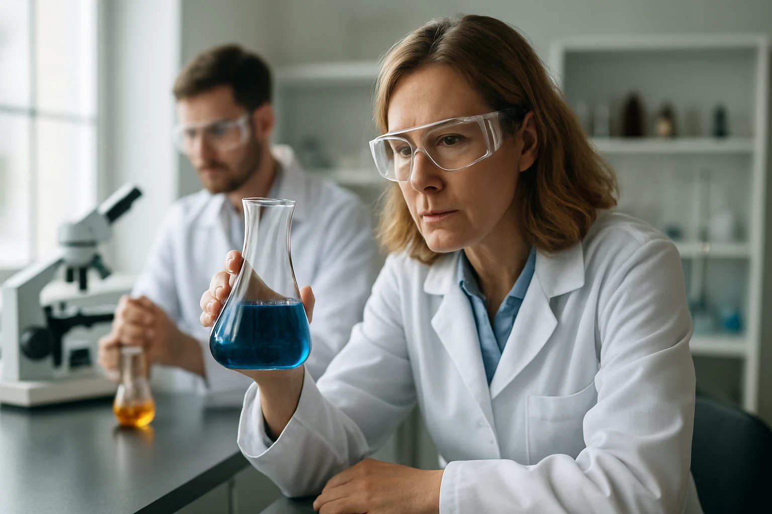 A horganyfehér kémiai elem vizsgálata laboratóriumban.