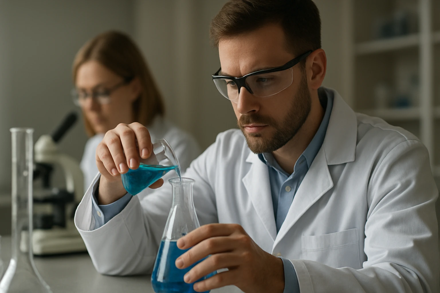 Kémiai kísérlet jód-oxosavakkal laboratóriumban