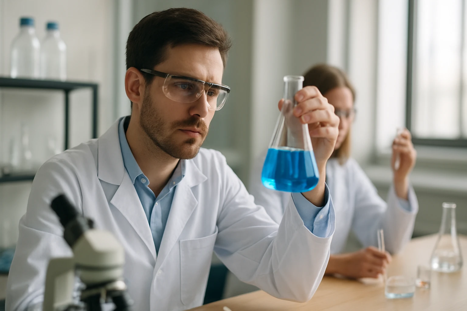 Laboratóriumi kísérlet kalcium-oktadekanoáttal kapcsolatos anyagokkal