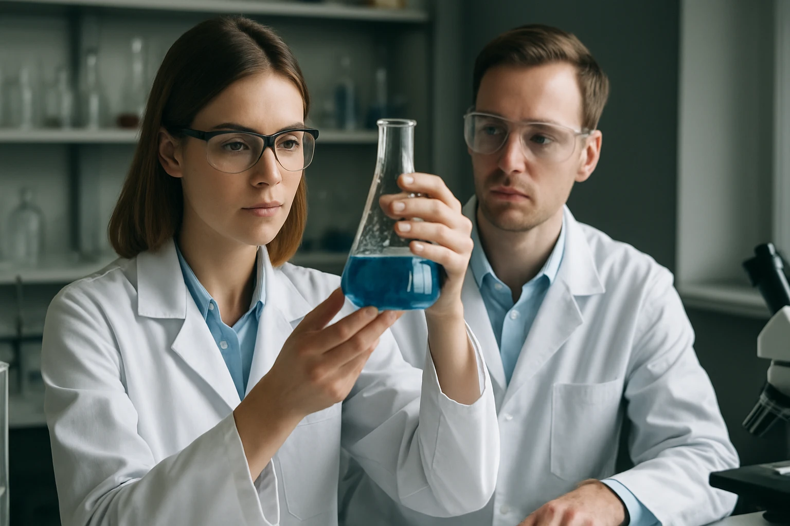 A karbamátok: szerkezetük, hatásaik és alkalmazási területeik Két kutató karbamátokkal kapcsolatos kísérletet végez laboratóriumban