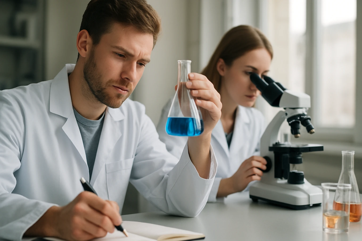Kétértékű alkoholok kémiai elemzés laboratóriumban.