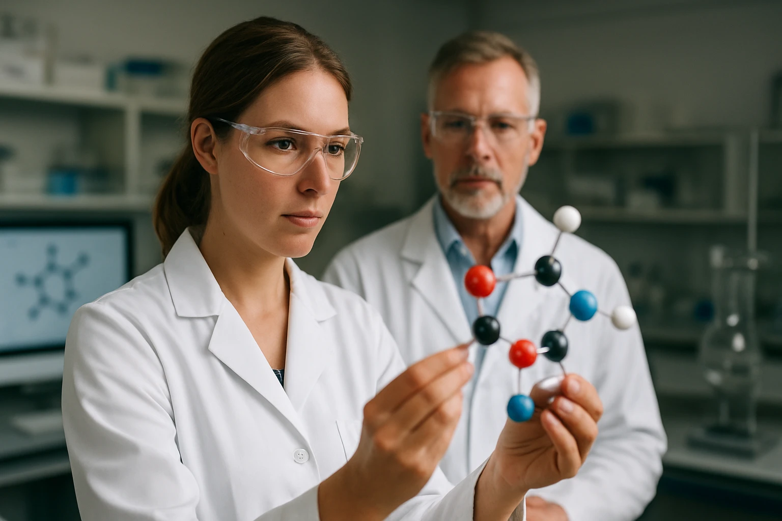 Két kutató a hűtési technológia vizsgálatáról beszél.