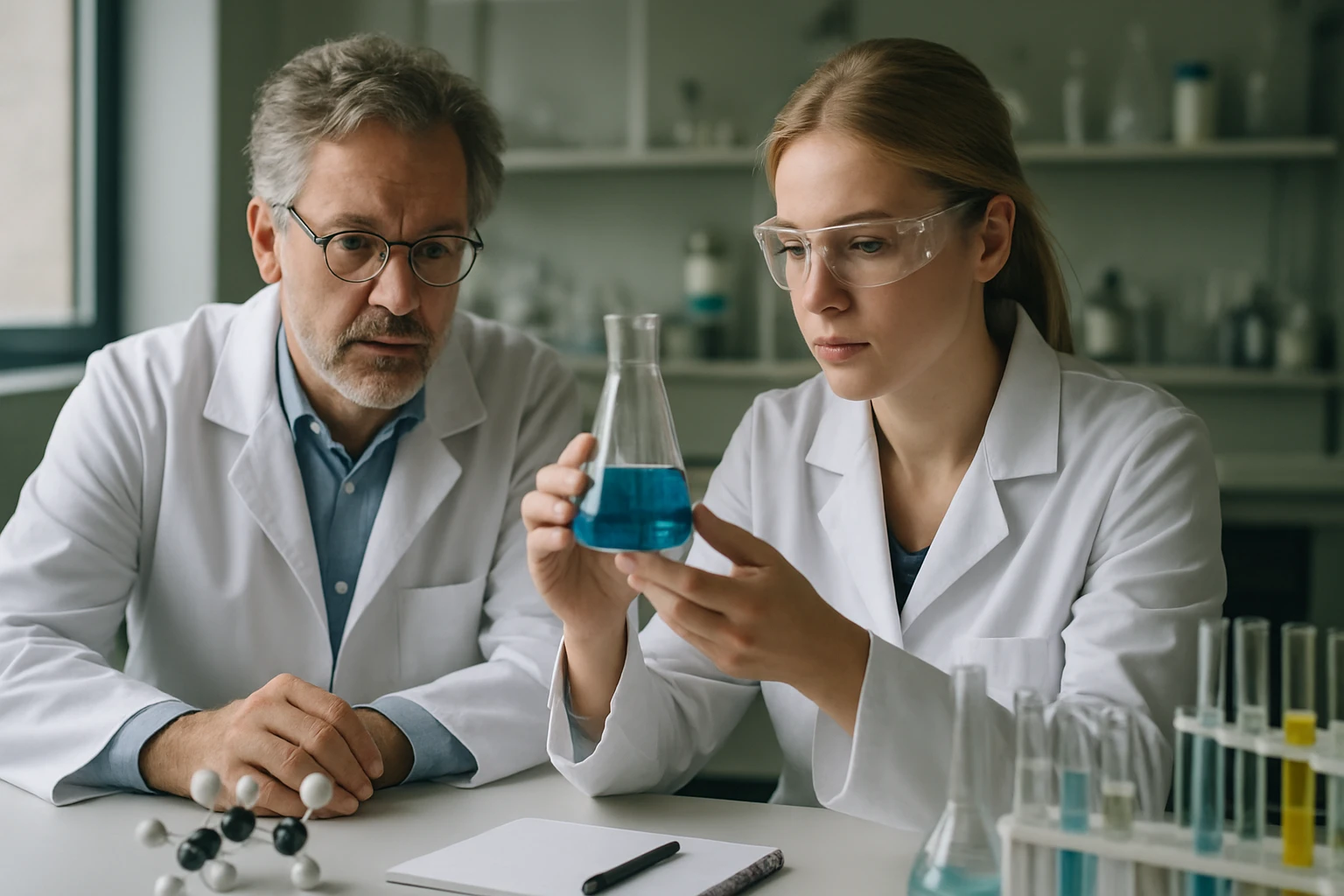 Lítium-ion akkumulátorok: működésük, előnyeik és hátrányaik röviden Két kutató a lítium-ion akkumulátor működésén dolgozik laboratóriumban.