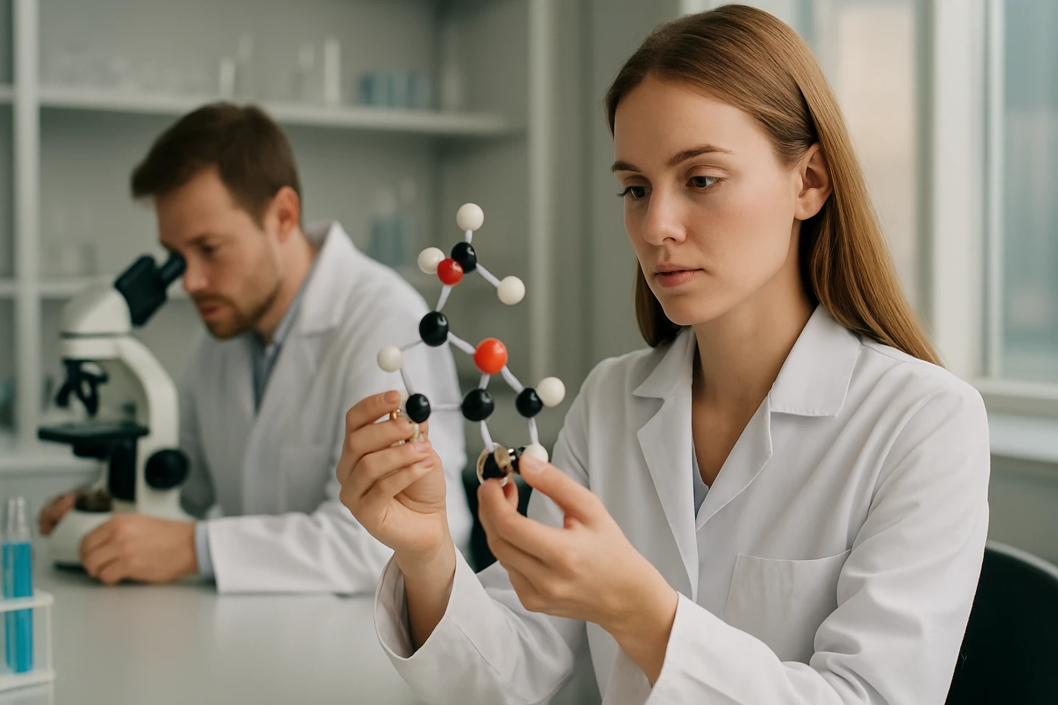 A logyapot képlete, tulajdonságai és alkalmazási területei Kémikusok laboratóriumban molekulamodellel dolgoznak.