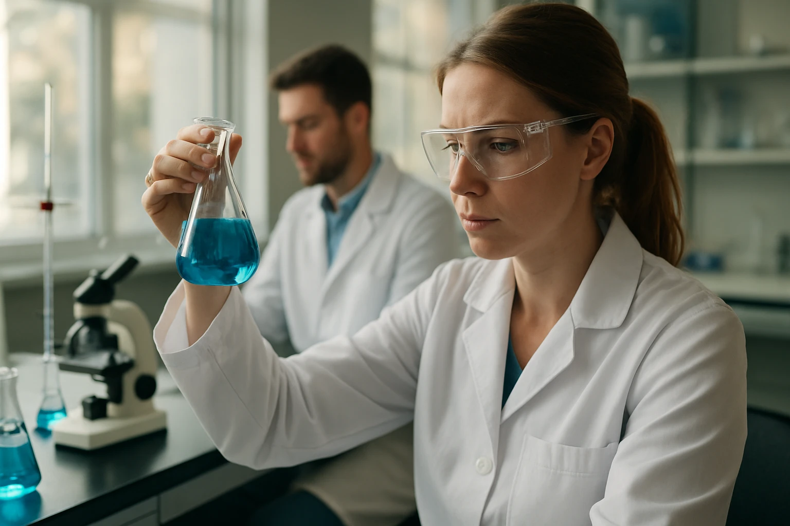 Laboratóriumi kísérlet során hidroxidionokkal végzett lúgosság vizsgálata