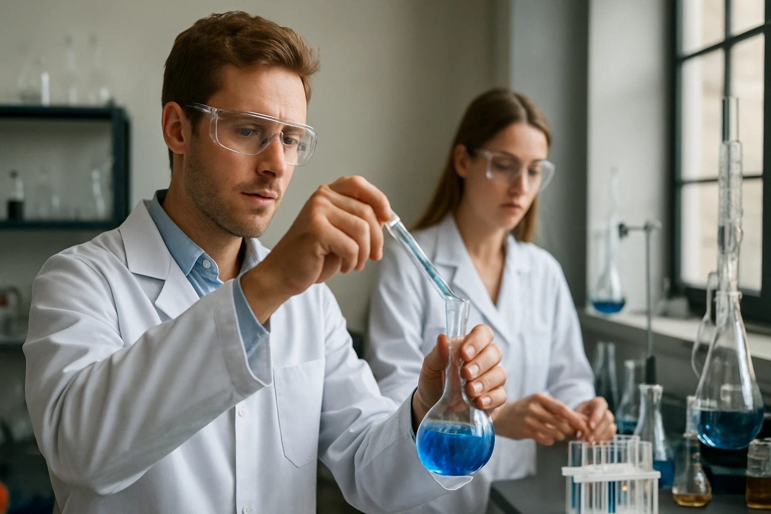 MDPE tulajdonságai és alkalmazási lehetőségei Kutatók laboratóriumban kémiai anyagokkal dolgozva