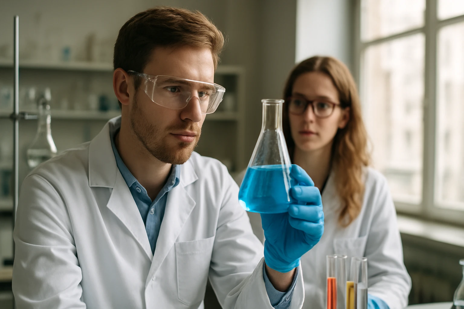 Kémiai kísérlet membránszivattyú alkalmazásával laboratóriumban