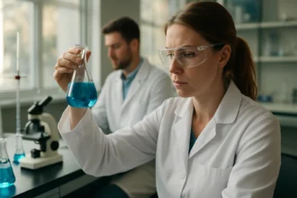 Laboratóriumi kísérlet során hidroxidionokkal végzett lúgosság vizsgálata