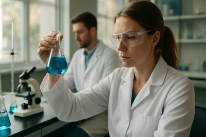 Laboratóriumi kísérlet során hidroxidionokkal végzett lúgosság vizsgálata