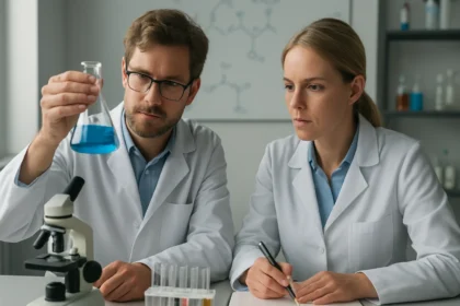 Kutatók magnézium-peroxid vizsgálata laboratóriumban