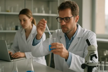 Kémiai kísérlet mangán-oxid alkalmazásának vizsgálata laboratóriumban.