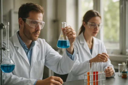 Kémikusok hexán és izomerjei kutatása ipari laboratóriumban