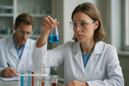 Laboratóriumi kísérlet során mangánvegyületek vizsgálata