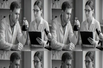 Kémiai kutatók laboratóriumban, elektronátadási elmélet vizsgálata