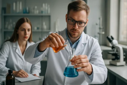 Kémikus alumínium-hidroxid hidratált formájával végzett kísérletezés során.