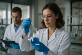 Laboratóriumi kísérlet glikolaldehid vizsgálatával