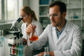 Kémiai laboratóriumi kísérlet hidroxivegyületekkel